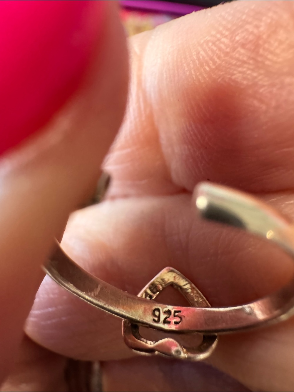 Sterling Silver 925 Heart Toe  Ring in Size 3
